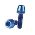 thumbnail image 6 of Bybiment Bolts M6x16 18 20mm Hex Tapered for Road Crank Brake Fixed Upgrade Ti Screw 4Pcs (Blue, M6x16mm), 6 of 6