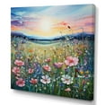 thumbnail image 2 of Designart "Valley Of Pink Blossoms" Flower Field Wall Decor, 2 of 7