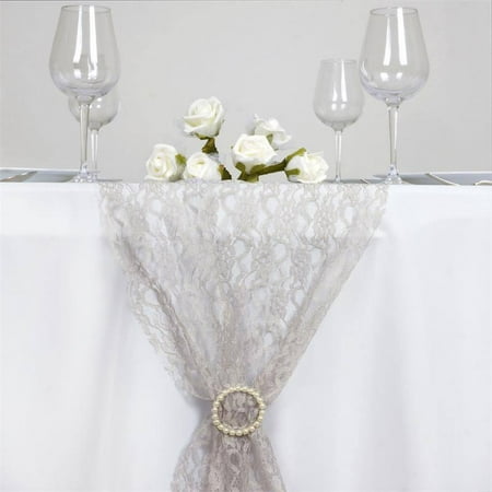 Efavormart Floral Lace Premium Table Top Runner For Weddings Birthday Party Banquets Decor Fit Rectangle and Round