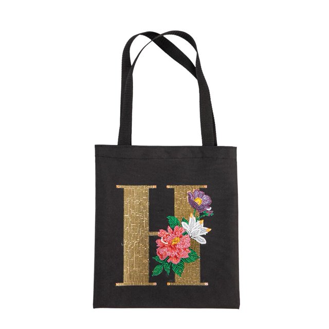 Bolso de mano con pintura de diamantes para manualidades en el hogar, bolsa de mano A-Z bricolaje, con taladro de mosaico, respetuoso con el medio ambiente, para almacenamiento de compras, punto de cr