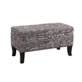 thumbnail image 1 of Riverbay Furniture Ottoman in Grey Linen with Script, 1 of 1