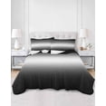 thumbnail image 2 of Quilts Twin Size Bedding Set, Black Ombre Lightweight Quilted Comforter, Aesthetic Art Farmhouse Gradient Black Soft Reversible Bedspread Coverlet with Pillow Covers for All Season, 68" x 86", 2 of 7