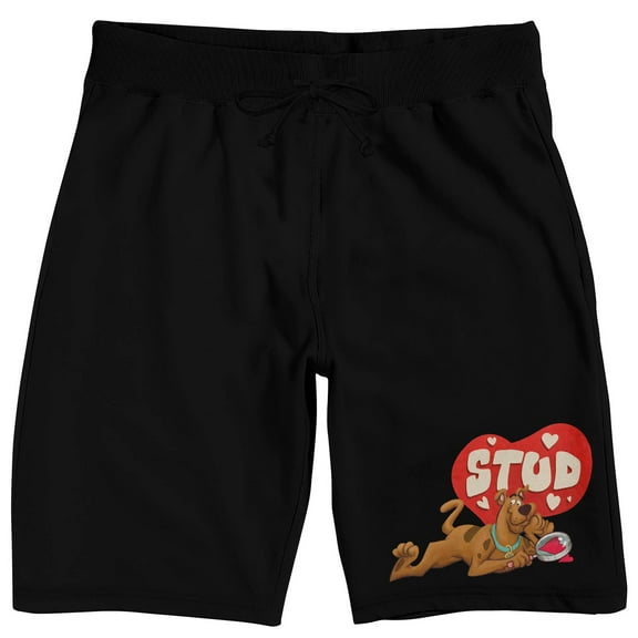 Scooby Doo Scooby the Stud Men's Black Graphic Sleep Shorts-XL