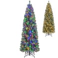 thumbnail image 1 of Costway 7.5 FT Artificial Xmas Tree with 724 Branch Tips 250 LED Lights 9 Lighting Modes, 1 of 10