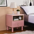 thumbnail image 2 of Nightstand, Modern Bedside Tables End Tables With Drawer And Open Shelf, Solid Wood Leg Support, Compact Sofa Side Tables For Bedroom Living Room Dorm, 2 of 9