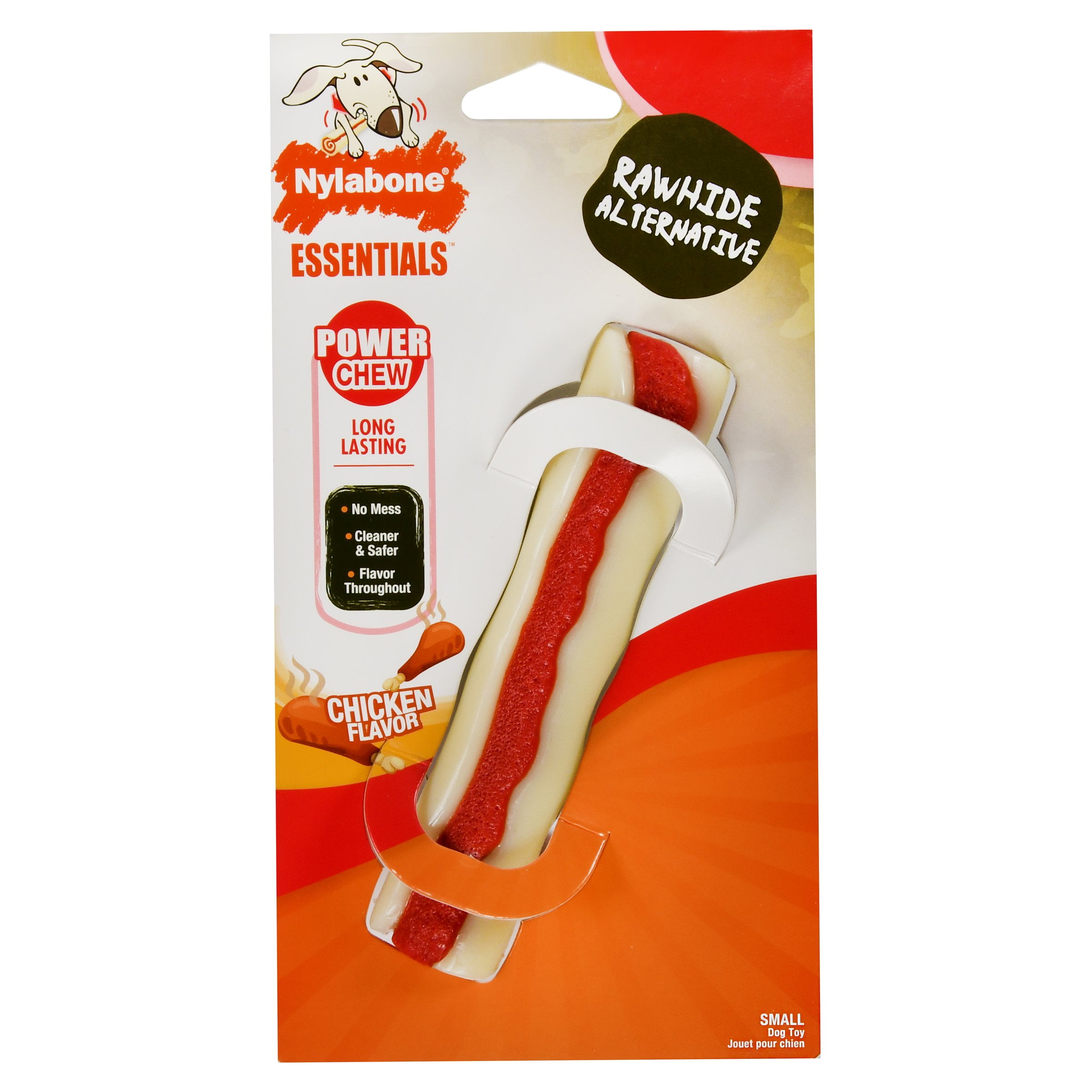 Nylabone Power Chew Rawhide Roll Chicken Flavor Dog Chew Toys, Small