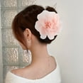 thumbnail image 2 of 4 Pack Big Large Satin Rose Floral Flower Plastic Hair Claws Clips Bow Barrettes Clamps Bun Chignon Updo Holders Hair Accessories for Women Girls, 2 of 4