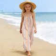thumbnail image 5 of HBGVBA Girl's Summer Casual Dresses,Sleeveless Strip Midi Sundress,5-14 Years Fashion Striped Loose Spaghetti Strap Maxi Dress with Back Drawstring Casual, 5 of 5