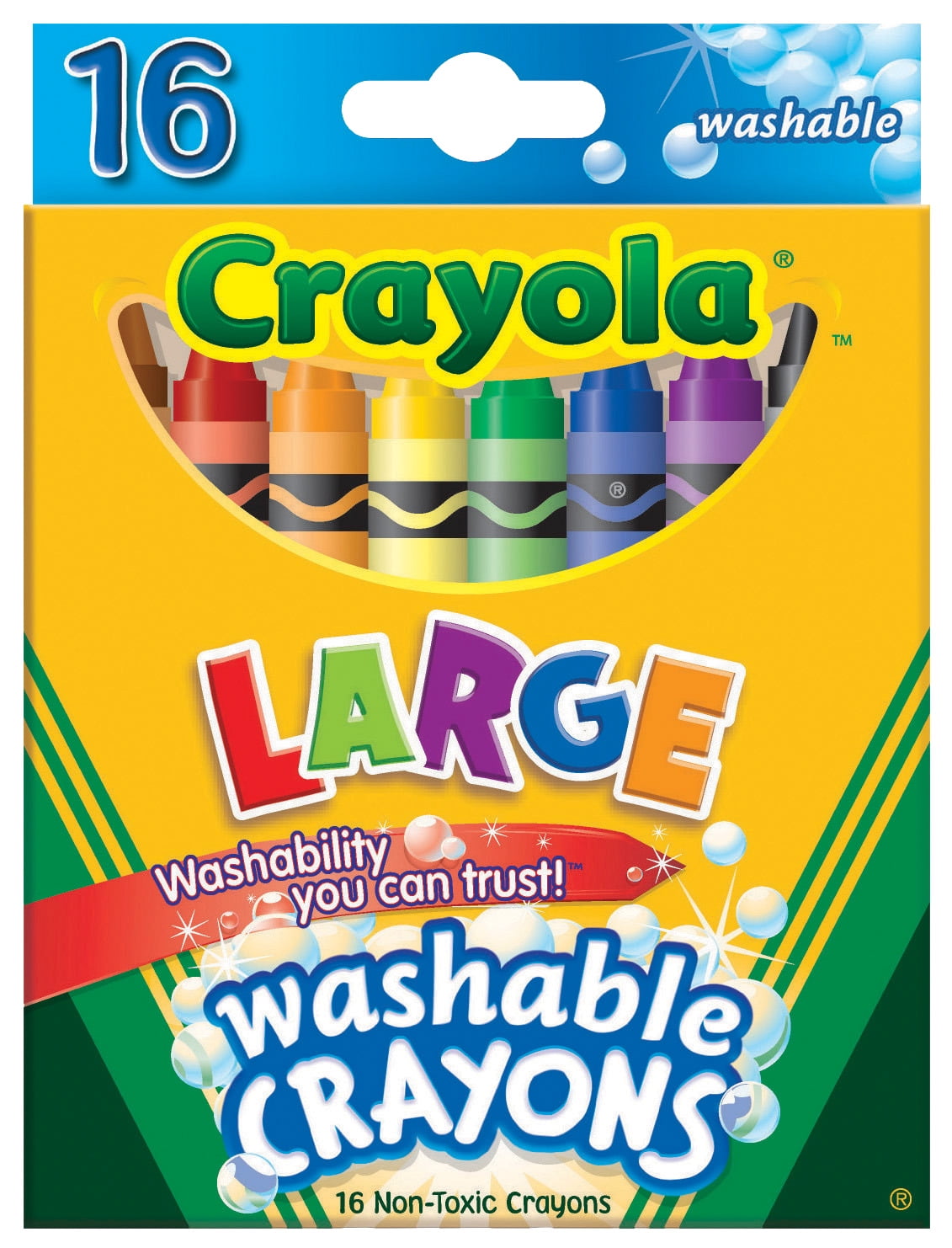 Crayola Large Washable Crayons, 16 Colors