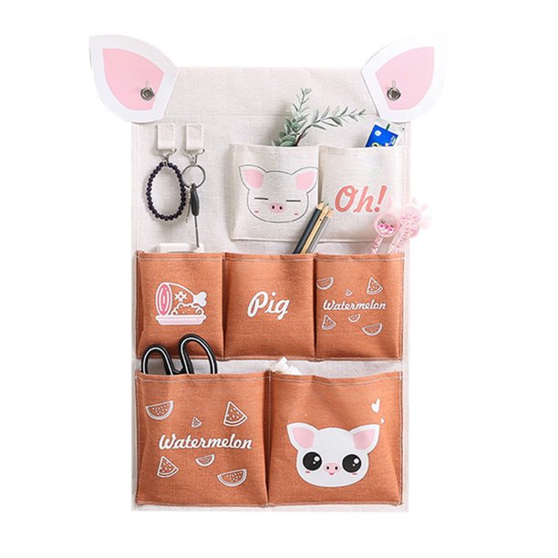 Almacenamiento Colgante De Lino Y Algodón, Estante De Pared, Armario, Organizador De Almacenamiento Colgante, Bolsa De Bolsillo, Organizador De Cocina, Decoración Del Hogar Advancent HA039993-01