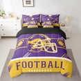 thumbnail image 3 of Erosebridal American Football Bed in a Bag Twin size, Soccer Sports Bed Set, Purple Orange, Minnesota, Microfiber 7pcs, 3 of 5