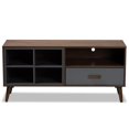 thumbnail image 3 of Bowery Hill Modern Wood TV Stand for TVs up to 47" with 1-Drawer in Walnut, 3 of 10