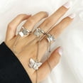 thumbnail image 3 of Femmes Doigt Bijoux Alliage - 2PCS Papillon Punk Chaîne Doigt Bagues Ouvertes, 3 of 10