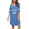thumbnail image 2 of Sherrylily Sleep Shirts for Women Modal Nightshirts V Neck Loose Nightgowns Printed Sleepwear, 2 of 5