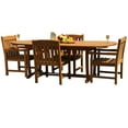 thumbnail image 4 of Grade-A Teak Dining Set: 4 Seater 5 Pc: 94" Mas Oval Trestle Leg Table And 4 Devon Arm Chairs Outdoor Patio WholesaleTeak #51DV2305, 4 of 7