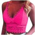 thumbnail image 1 of CHOK Lace Bralette for Women V Neck Camisoles Racerback Adjustable Strap Crop Top Hot Pink M, 1 of 5