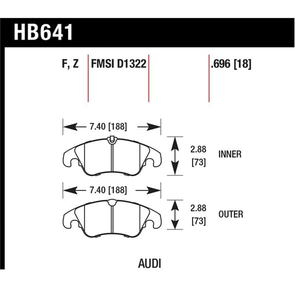 Hawk 2009-2014 Audi A4 HPS 5.0 Front Brake Pads