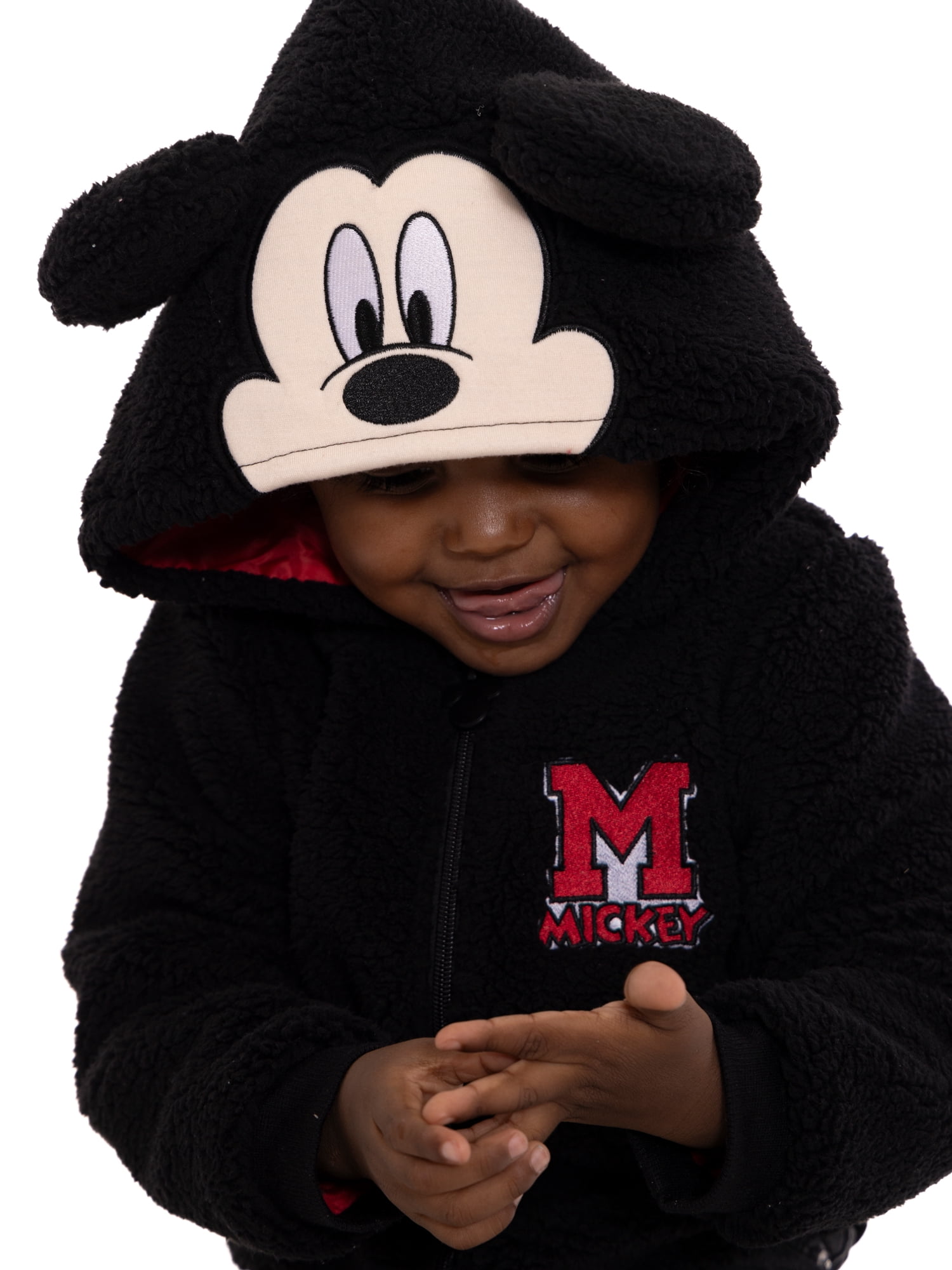 Mickey Mouse Toddler Boys Plush Fleece Full-Zip Cosplay Hoodie, Sizes 12M-5T