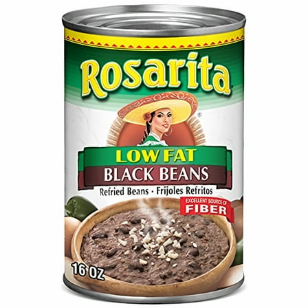 Rosarita Low Fat Refried Black Beans, 16 oz (Pack of 2)