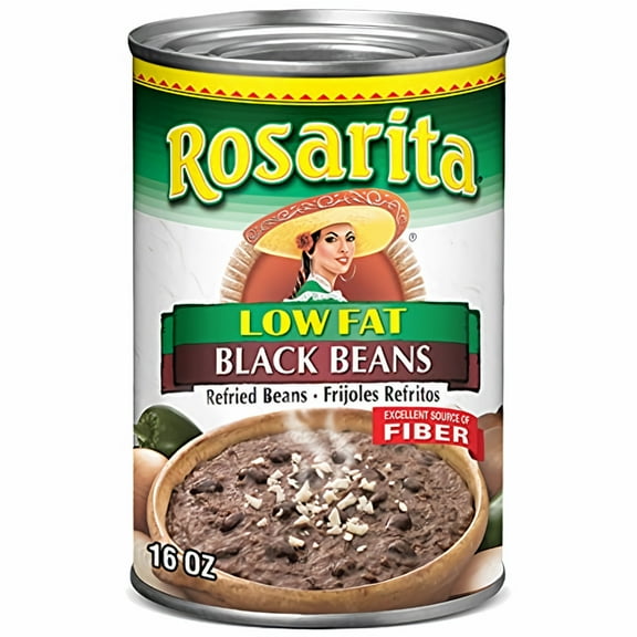 Rosarita Low Fat Refried Black Beans, 16 oz (Pack of 2)