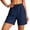 #01 Navy 【Mix & Match: Stock Up on Your Favorite Colors】, variant on Women's Lightweight Nylon Spandex Work Shorts, Elastic Waist Tummy Control with Zippered Pockets, Quick Dry Breathable Stretch, Outdoor Leisure Hiking Running Travel, Athletic
