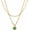 Green-Layered necklace, variant on Women's green aventurine pendant necklace, exquisite 18K gold-plated chain choker, can be stacked, jewelry set, not easy to fade.