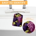 thumbnail image 3 of Luggage Tag, Travel Tags, Handbag Tag - Square PU Leather 2 Pack with Privacy Cover and Stainless Steel Ring - Suitable for Travel, Backpack, Handbag [Amazon Approved] Grape, 3 of 7