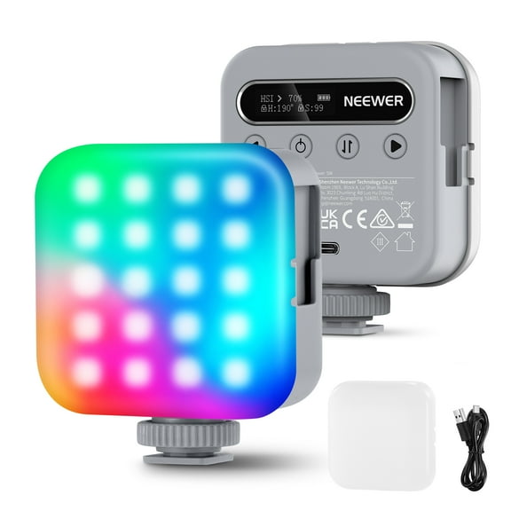 Neewer BL60C RGB Video Light - 360° Full Color, CRI96 , 2500K-9000K, 2000mAh for Selfie/Tripod
