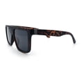 thumbnail image 6 of Mens Classic 90s Flat Top Horn Rim Plastic Urban Fashion Sunglasses [Matte Tortoise - Black], 6 of 8