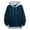 Navy, variant on Mens Hoodies Pullover Autumn Winter Long Sleeve Color Blocke Pocket Patchwork Fall Clothes Tops Hooded Sweatshirts Navy M