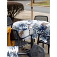 thumbnail image 4 of Outdoor Tablecloth with Umbrella Hole and Zipper, Blue Snowman Christmas Square Table Cloth 60x60 Inch Waterproof Tablecloth, Xmas Tree Forest Eucalyptus Leaves Picnic Table Cover for Patio Camping, 4 of 7