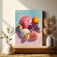 thumbnail image 6 of Pink Coastal Canvas Print, Beach Shells Bikini Art, Preppy Summer Beachy Room Wall Decor, 6 of 8