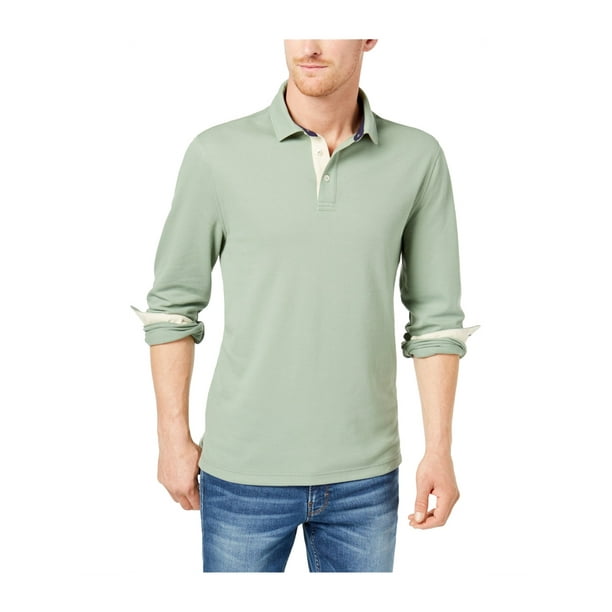 Club Room Polo Rugby Stretch pour Hommes Vert-Gris