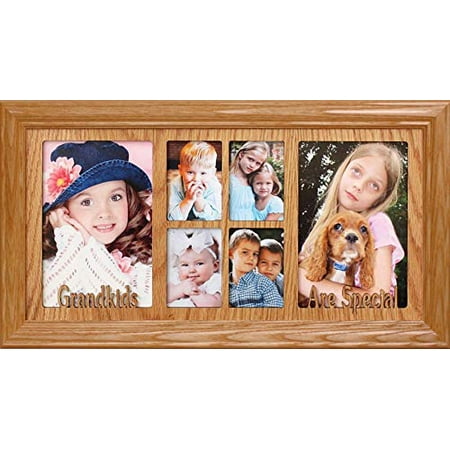 7x14 Grandkids Are Special Multi Photo Oak Mat Portrait Collage Picture Frame Lightmedium