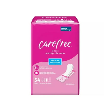 Carefree Panty Liners Regular Liners Wrapped, 54 Count