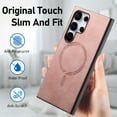 thumbnail image 3 of Allytech Magnetic Case for Samsung Galaxy A05, Compatible with MagSafe, Premium PU Leather Slim Fit Anti-Fingerprint & Anti-Drop Protective Case Support Wireless Charging & Car Mount - Pink, 3 of 10
