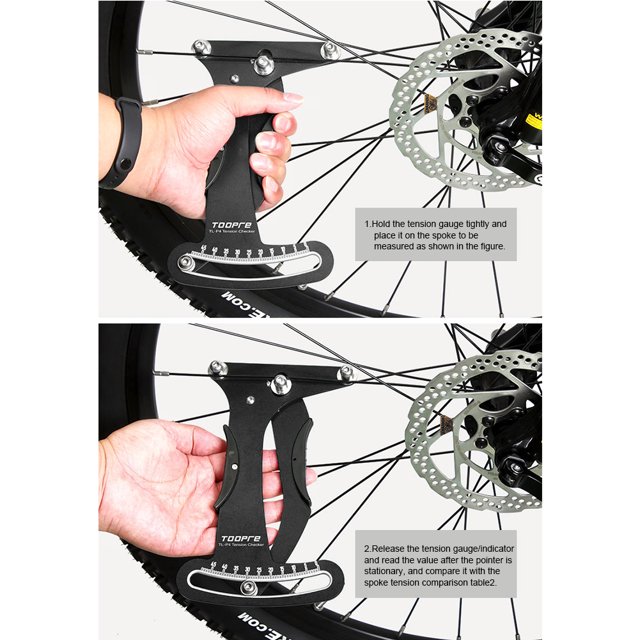 Medidor de tensión de radios Indicador de bicicleta Aleación de aluminio Ergonómico Ligero para rueda de bicicleta de carretera de montaña