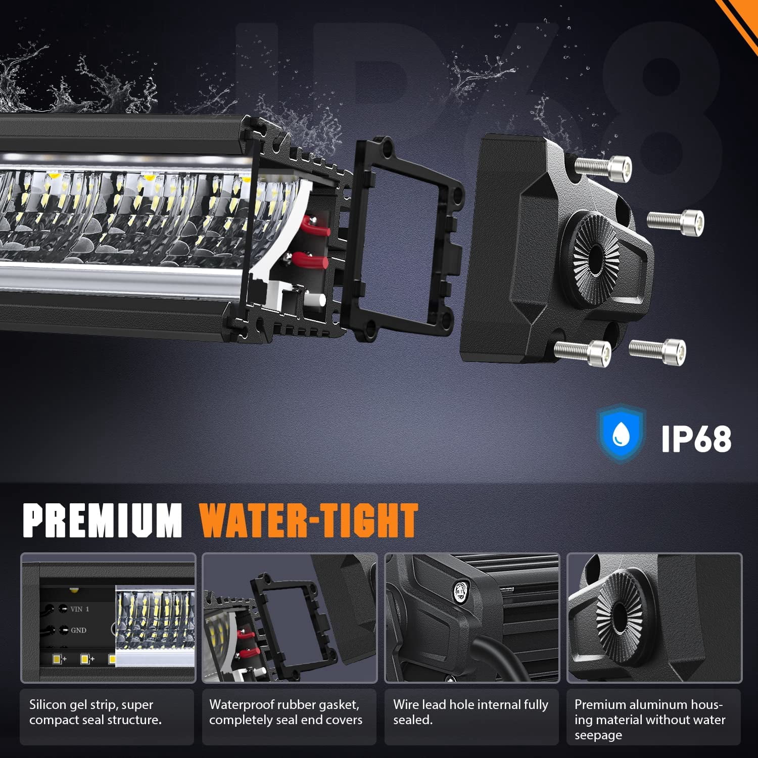 Nilight 15.5" Single Row Led Light Bar 60W 6650LM Anti-Glare Flood Spot Combo DRL Offroad Slim Light Bar w/ 16AWG DT Wiring Kit for SUV ATV UTV Boat