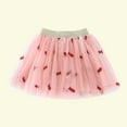 thumbnail image 4 of Zwiiyzr Toddler Kids Girls Tulle Tutu Skirt Embroidery Net Yarn Cute Dance Skirt Solid Color Party Princess Dress Watermelon Red, 4 of 4