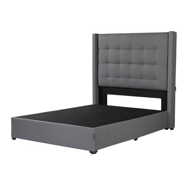 Box Base Cama Individual+ Cabecera Titan Gris