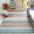 thumbnail image 2 of SAFAVIEH Montauk Albine Striped Cotton Area Rug, Grey/Orange, 3' x 5', 2 of 9