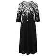 thumbnail image 6 of Icvfdpl Women'S Casual Dresses Print Half Sleeve Round Neck Pocket Loose Leisure Sundress Stylish Woman Beachwear White L, 6 of 6