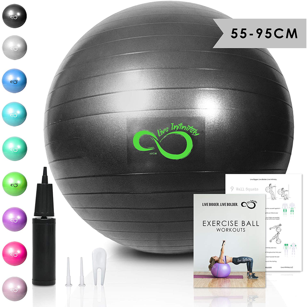 Live Infinitely Exercise Ball (55cm95cm) Extra Thick Professional