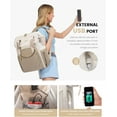 thumbnail image 5 of Laptop Backpack for Women, 15.6 Inch Work Laptop Bag，Waterproof Teacher Nurse Bag with USB Port, Fashion Travel Bag Business Computer Backpack Purse,Beige-Khaki, 5 of 7