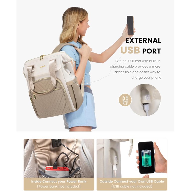 Laptop Backpack for Women, 15.6 Inch Work Laptop Bag  display picture 3