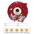 thumbnail image 6 of 15 Inch Round Placemats Set of 6, Red Christmas Snowman Non Slip Heat Insulation PP Table Mats, Xmas Truck Tree Snowflake Washable Place Mats for Kitchen Dining Party Table Decor, 6 of 7
