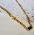 thumbnail image 5 of LAPRECIEUZ DE ARTHES JEWELRY 18K Yellow Gold-Plated Baguette Birthstone Pendant Necklace, Emery, Link chain green Zircon for Women 18", Birthday gift, 5 of 10