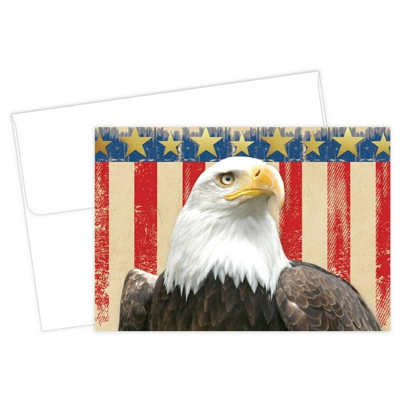 Great Papers!® Thank You Note Card, 4.875" x 3.375", Gold Foil Patriotic, 20 count