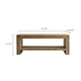 thumbnail image 5 of Hassch 2-Tier Rustic Rectangle Coffee Table, 47.2" Solid Wood Center Tea Table with Open Shelf, for Living Room & Home Decor (Natural), 5 of 6