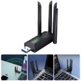 thumbnail image 2 of AMERTEER 4 Antennas Wireless USB Adapter 1300Mbps Fast Speed Double WiFi 2.4/5Ghz For PC Laptop Desktop Computer, 2 of 9